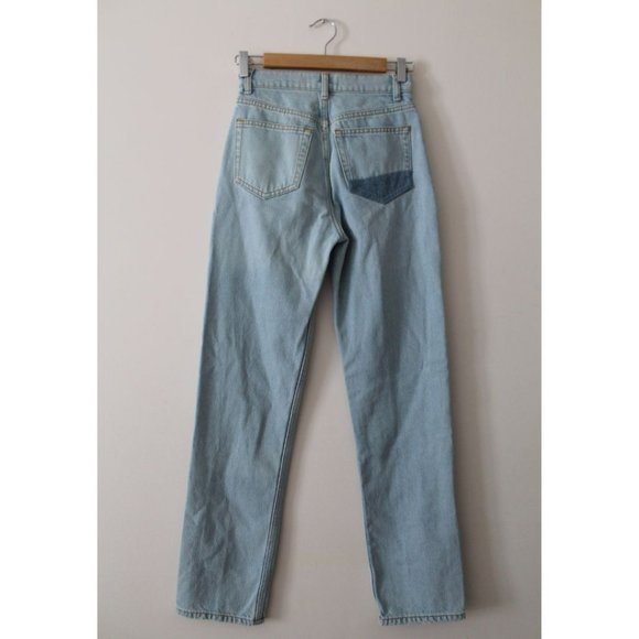 Reformation Patch Cynthia High Rise Straight Jeans Tahoe Size 23 - Picture 5 of 11